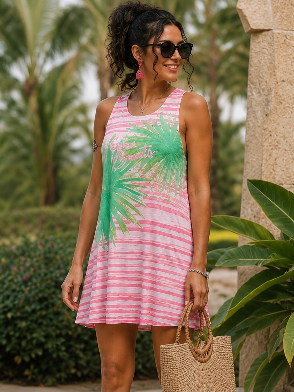 Lilly Pulitzer Whitney Coral Reef Gone Coconuts Swing Cover-Up Dress Size Small